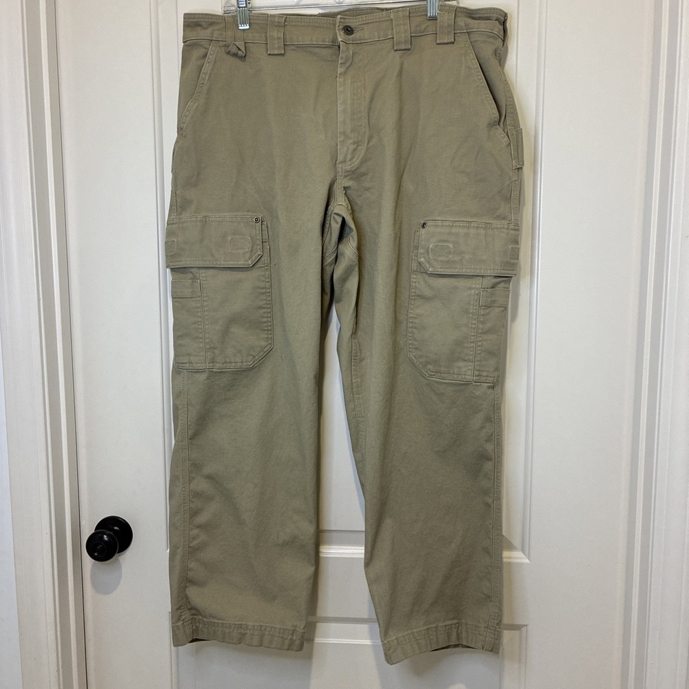 Duluth Trading Co Flex Fire Hose Relaxed Fit Cargo Pants Tan Mens 40x30 45507C